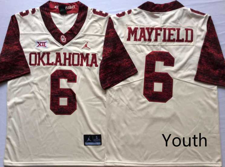 Youth Oklahoma Sooners 6 Baker Mayfield White 47 Game Winning Streak College Football Jersey,We sell and wholesale Youth Oklahoma Sooners 6 Baker Mayfield White 47 Game Winning Streak College Football Jersey on line form chian!